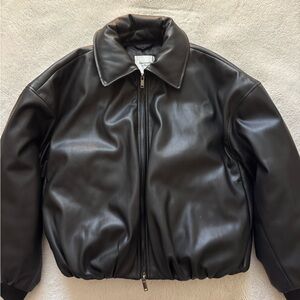 Abercrombie vegan leather bomber jacket